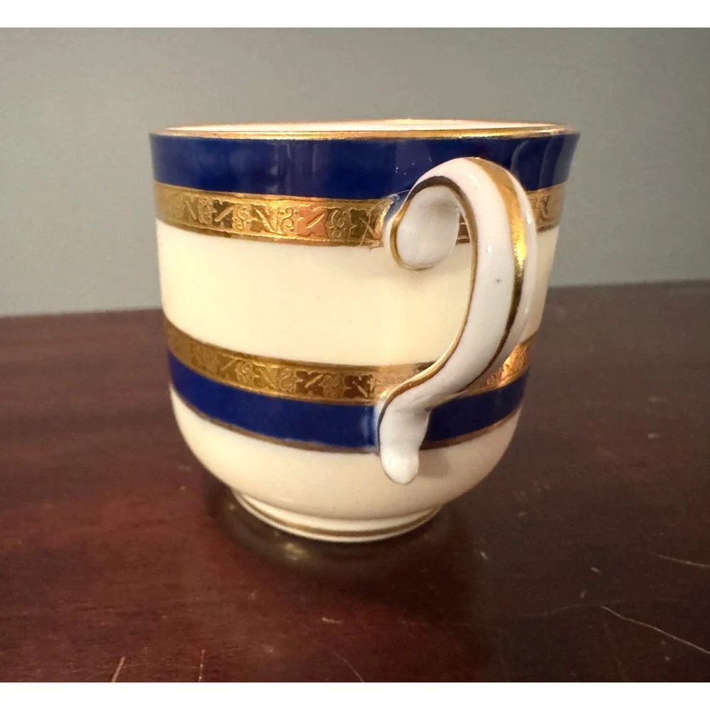 Antique Minton For Tiffany & Co Demitasse Cup Cobalt Blue Gold Band